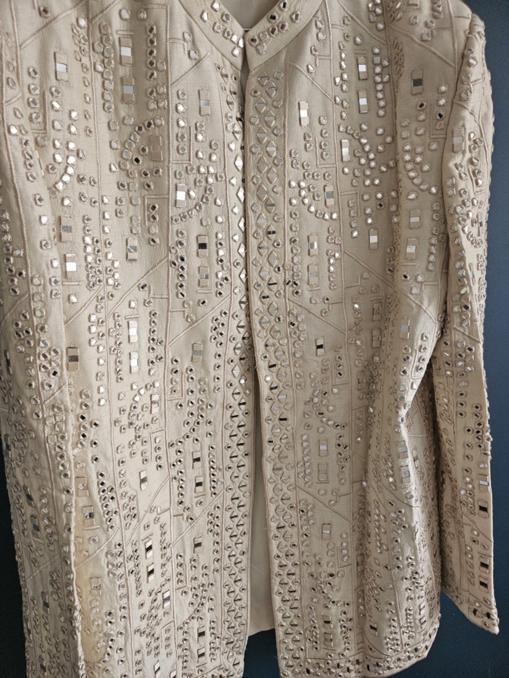 Embellished Beige Beaded Jacket